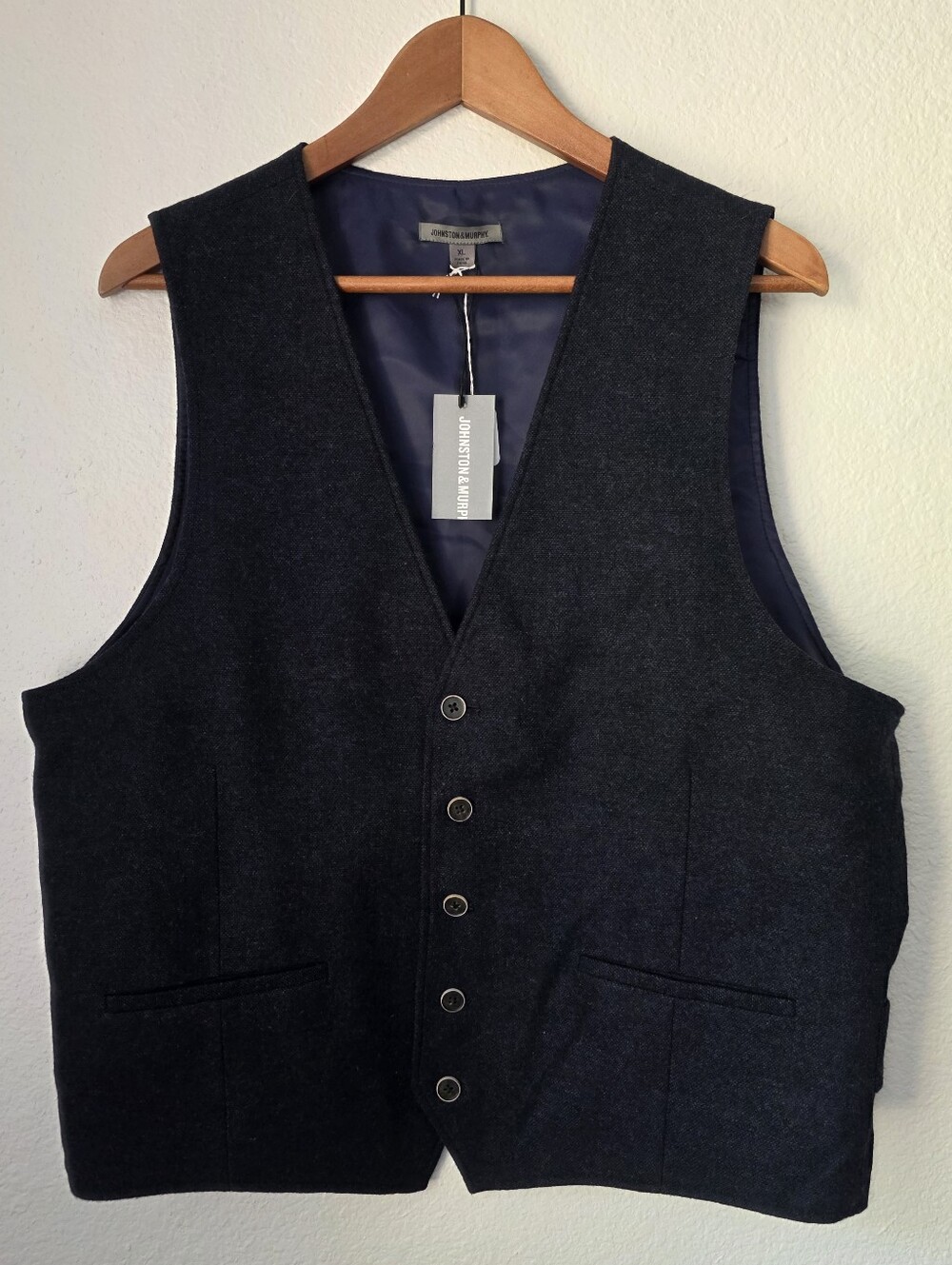 NWT Johnston And Murphy Men's Vest, Wool Blend, Size XL